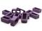 12 18mm Purple Wood Rectangle Slider Half Drilled Bead Frames
